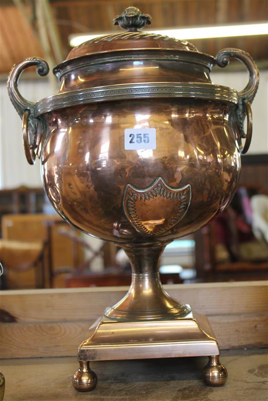 Regency copper tea urn